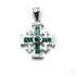 Sterling Silver with Opal Jerusalem Cross Pendant